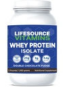 LifeSource vitamiineja 3 lb - US Dairy Cows Grass Fed Whey Protein Isolate - Double Chocolate Fudge makeutettu w/Stevia - 3 lb jauhe