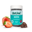 BeLive Biotin Gummies MultiVitamins, Folaatti, Inositol ... tukee hiusten kasvua, terve iho ja kynnet Vegaani, Pektiini perustuu mansikka maku (1)