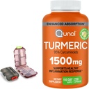 Kurkuma 1500 mg täydentää, 95% kurkumainoidit, 220 kapselia (110-päivä tarjonta) kaksi (2) matka pilleri tapauksessa.