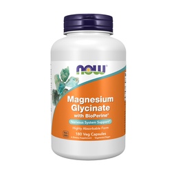Nyt lisäravinteet, magnesium Glycinate BioPerine, 180 Veg kapselia