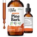 Wild & Organic Pine Bark Extract Tincture - Antioksidantti tuki - Pinus Pinaster lisäravinteet - Ranskan Maritime Bark Liquid Drops - 2-kuukautinen tarjonta - Vegaani, alkoholi- ja sokerivapaa - 2 fl oz