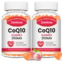 2 Pack CoQ10 Gummies, 5X Better Absorptio Coenzyme Q10 soluihin energia ja antioksidantti tuki, 120 persikka Gummies