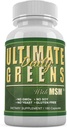 Daily Health, Ultimate Greens MSM 1925mg Vegan Friendly Natural Ingredients Superfood Vihannesten ravitsemus Alkalizing Immuuni Energia Tuki Supplement 180 kapselia (1 kuukausi tarjonta)