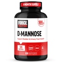 FORCE FACTOR D Mannose, D-Mannose 500mg täydentää tukea virtsateiden terveyttä naisten ja miesten, virtsarakon valvonta täydentää, Premium laatu, vegaaninen, ei-GMO, 120 kapselia