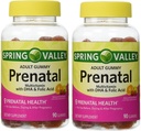 Spring Valley aikuisten Gummy prenataalinen monivitamiini DHA & Foolihappo (pakkaus 2) 180 Gummy Yhteensä