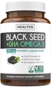 Kylmäpaineinen musta siemen öljy kapselit - Vegaani ei-GMO Nigella Sativa Musta siemen öljy täydentää Omega 3 DHA koko kehon hyvinvointi & aivojen tuki - Vegaani Omega 3 & Thymokinone-Rich (1 kuukausi)