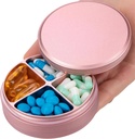 Metal Pill Organizer 4 Osastot - Kannettava matka pilleri tapauksessa Päivittäinen, vedenpitävä pilleri laatikko laukku, kompakti pilleri holder Medicine Container Dispendsers for Vitamiini Cod Maksaöljy Supplement Vaaleanpunainen