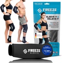 FreezeSleeve Ice & Heat Therapy Compression Hiha- Uudelleenkäytettävä, joustava geeli kuuma / kylmä pakkaus, 360 kattavuus polvi, kyynärpää, nilkka, ranne - musta, X-pieni
