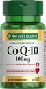 Nature's Bounty CoQ10 100mg for Heart Health Support, non-GMO Q-Sorb Coenzyme Q-10 Antioksidantti tuki ja kardiovaskulaarinen hyvinvointi, ravintolisä, nopea julkaisu Softgels, 45 t