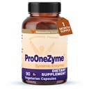 WellnessOne ProOneZyme Dgestive Enzymes lisäravinteet - Systemaattiset proteolyyttiset entsyymit ruuansulatukseen, Gut Health, Gas Relief & Bloating - sisältää bromeliinia, nattokinaasia, proteaasia & enemmän - 90 kapselia