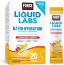 Force Factor Liquid Labs Electrolytes Powder Packets.Mango Margarita...Energy Hydration Packets to make Electrolyte Water with 5 Essential Electrolytes, Vitamiinit, Minerals & Antioxidants, 20 Stick Packs