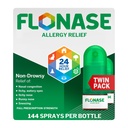 Flonase Allergia Relief Nasal Spray, 24 tuntia Non Drowsy Allergia Lääketiede, Metred Nasal Spray - 144 Spray (Pack of 2) - Fall and Seasonal Allergia Relief
