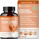 Organic Turmeric Curcumin with Black Pepper & BCM-95 - for Inflammatory Support, Brain & Immuno Health - 60 Vegaanikurkumallisia kapseleita, 1000 mg per Serve - Herbal Curcumin lisäravinteet