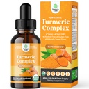 Luomu Turmeric Liquid Drops for Adults - Turmeeric Curcumin with Black Pepper, Kaneli & inkivääriuute Liquid for Joint Pain, Mobility & Inflamation - Curcumin Drops for Immune Support - 60ml (2oz)
