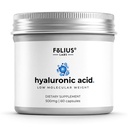 Ultra korkean puhtauden hyaluronihappokapselit 500 mg - 95% natriumhyaluronaatti - erittäin puhdas ja biosaatavana - alhainen molekyylipaino - ei-GMO- fermentoitu - 60 kapselia
