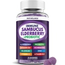 Elderberry Gummies Immuunituki, Päivittäinen tuki lapsille ja aikuisille*, Sambucus Elderberry, Sinkki, C-vitamiini, D3, B6, B12, Plus - Ruokavalio täydentää - 70