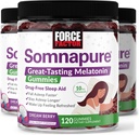 Force Factor Somnapure Gummies melatoniini aikuisille, Non-Habit-Forming uniapu täydentää syvään uneen, pysyä nukkua pidempään, herätä virkistynyt, Dream Berry Flavor, 360 Gummies (paketti 3)