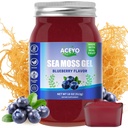 ACEYO (18 OZ) Irish Sea Moss Gel Organic Raw Vegan Mustikka maku 102 Vitamiinit ja mineraalit Wild Harvennettu ei- GMO: n immuunipuolustus Booster Ruoansulatustuki
