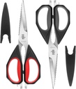 LIVINGO Kitchen Sakset, 2 Pack 9,25" Hyödyllisyys Kaikki tarkoitukset Siipikarja Shears Heavy Duty Astianpesukone Turvallinen, Tule Apart Sharp Ruoanlaitto Sakset leikkaamiseen Liha, Kana, Vihannes, Kala