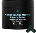 Global Bin Organic Sea Moss Capsules 100% Pure Caribbean Sea Moss + Dulse Seaweed ... Wild Harvennettu...