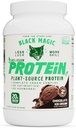 Black Magic Plant-Source 100% Vegan Protein - Keto, Low Sugar, Dairy Free Protein - Pre/Post Treout - Chocolate Ice Cream - 20g Protein - 2 LB