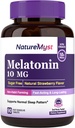 Melatoniini 10 MG, nopeasti liuotettavat tabletit, Ultravahvuus, ei-luontotyyppimuotoilu, uni ja rauhallisuus, ei sokeria, luonnon mansikkamaku, 90 tablettia