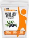 BulkSupplements.com Olive Leaf Extract Powder - Herbal Supplement, Antioksidantti lähde, Olive Leaf Powder - Gluteeniton, 750 mg per tarjoilu, 100g (3.5 oz) (Pakkaus 1)