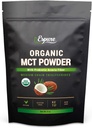 Organic MCT Powder - USDA Certified, prebiootti Acacia Fiber; Keto Friendly, Vegan, Gluteeniton; 8oz