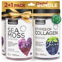 Collagen and Sea Moss Gummies Bundle - Collagen Peptides, Irish Sea Moss, Biotin, Keratin, Blackderwrack - Gummy Supplement for Immuniteetti, Detox, Terve hiukset, iho ja kynnet - miesten ja naisten