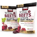 Bundle of Force Factor Yhteensä Beets Ultimate Heart Health Verenpaine Tuki pureskella CoQ10, Punajuurijauhe, Rypälesiemenuute, Verenpaine täydentää verenkiertoon ja veren virtaus, 120 pehmeä