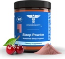Magnesium Powder for Sleep, Tart Kirsikat, 1 mg Melatoniini & Glysiini Natural Ingredient Bedtime Aid Supplement. Rauhoittava, stressiä lievittävä unijuoma Mix Powder Relief Aid.