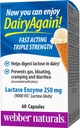 Webber Naturals Dairy jälleen 250 mg Laktaasi Enzyme Triple Strength, 60 kapselia