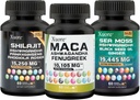Bundle of Sea Moss,Shilajit,Maca, Black Seed Oil, Ashwagandha, Inkivääri, Shilajit, Rhodiola Rosea, Panax Ginseng, Maca Root, Fenugreek, Trifibranol100X,Kaikki 1 täydentää (1 pakkaus)