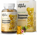 Wild & Organic Immune Support Gummies - Elderberry 1000 mg & C-vitamiini 500 mg - Natural Immune Support Supplement - Vegan Immuniteetti Gummies C-vitamiini D Sinkki - 60