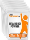 BulkSupplements.com Betaine HCl Powder - Betaine Hydrochlorothiazide Supplement, Betaine Powder - Betaine 750mg, Ruoansulatuskanavan tuki - Gluteeniton, 750 mg per tarjoilu, 5kg (11 lbs)