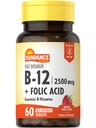 Sundance Nopeasti liuotetaan B-12-vitamiinia Foolihapolla... 2500 mcg... 60