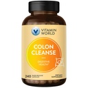 Vitamiini World Colon Cleanse - 240 kapselia, Gut Detox Psyllium Husk, Senna, Probiootit, Ruokavaliokuitu & Kasviperäisten Blend ... tukee Ummetus helpotusta, Ruoansulatuskanavan & Säännöllisyys, Gluteenittomat