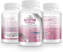 Biotiini 10 000MCG kapselit hiusten kasvua naisille ja miehille - B7-vitamiini pillereitä - korkea teho täydentää terveen ihon kynnet ja hiusten siirto