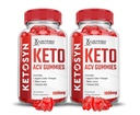 (2 pakkaus) Ketosyn Keto ACV Gummies Advanced Formula 1000MG Ketosyn Keto Gummies Apple Siideri Viinietikka Muotoiltu granaattiomena Beet Juice Powder B12 Vegan Non GMO 120 Gummys
