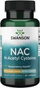 Swanson NAC N-asetyylikysteiini - antioksidantti anti-aging hengitysteiden maksan tuki - Aminohappo täydentää 1000 mg 60 kapselia