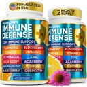 12 in 1 Premium Immuuni puolustus vitamiinit - Immuuni Supplement w/Vitavan D3 5000 IU vitamiini С 1000 mg Zinс 50mg - Luxe Choice for Premium Immunosupport - Echinacea Elderberry ja inkivääri - 120 Caps