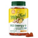 MegaFood-vitamiini B12 Energy Gummies - Vegaani - Metyyli-B12-vitamiinit tukemaan solun energian tuotantoa - inkivääri - Päivittäinen B12-vitamiini täydentää - UDA Organic - 70 Gummies, 35 Tarjoilut