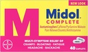Midol Complete Menstrual Pain Relief Caplets acetaminophen Menstrual Symptom Relief - 40 Count (Pack of 3)