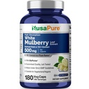 NusaPure White Mulberry Leaf Extract 10:1 uute, 500 mg vastaten 5000 mg 180 Veg Caps (Vegan, Non GMO Bioperine)