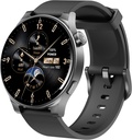 TOZO AMOLED S5 Smart Watch (Vastaaja/Make puhelut), 1,43" HD näyttö miehille Naiset 100+ Sport Modes Fitness Watchs with Sleep Monitor, IP68 vedenpitävä, silikoni hihna Musta