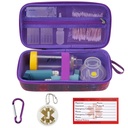 MGZNMTY Matkustaa Case Yhteensopiva Astma Inhalaattori Spacer aikuisille ja lapsille, Naamiot, Inhalaattori haltija astma hälytys tag ja Medical Card, Carabiner (vain tapaus) (Galaxy)