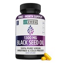 ZHOU Musta siemenöljy kapselit - musta Cumin Seed Oil Cold Pressed, Nigella Sativa, puhdas jalostamaton Musta siemen, Premium Supplement for Health, Hair & Skin w/Thymokinone - 60 kapselia (Pakkaus 1)