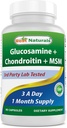 Best Naturals, Glukosamiini Chondroitin MSM lisäravinteet, 2600 mg per tarjoilu, 90 kapselia (90 laatikko 1)