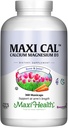 Maxi Health Calcium 1000 mg täydentää D3-vitamiinia (1000 IU) ja magnesiumia (500 mg) - Luu, hampaat ja yhteinen tuki miehille ja naisille - 360 kapselia - Maxi Cal