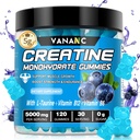 Kreatiini Monohydraatti Gummies 5000 mg miehille ja naisille, sokeriton, alhainen kalorien, L-Tauriini + vitamiinit lisätä lihasten vahvuus